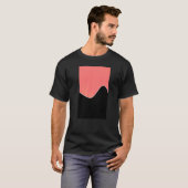 Geometrische tweelinggolfpatroonkoraalroze en staa t-shirt (Voorkant volledig)