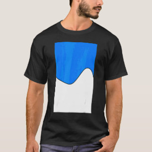 Geometrische tweetone golflengte Azure en White T-shirt