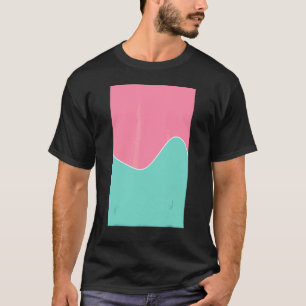 Geometrische tweetone golflengte Baker Miller roze T-shirt