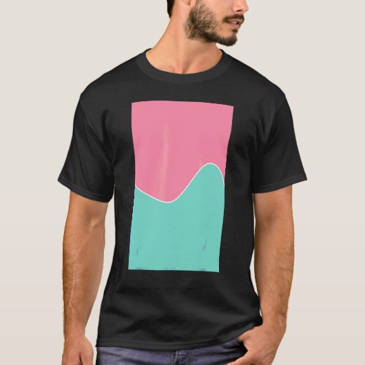 Geometrische tweetone golflengte Baker Miller roze T-shirt (Voorkant)