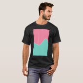 Geometrische tweetone golflengte Baker Miller roze T-shirt (Voorkant volledig)