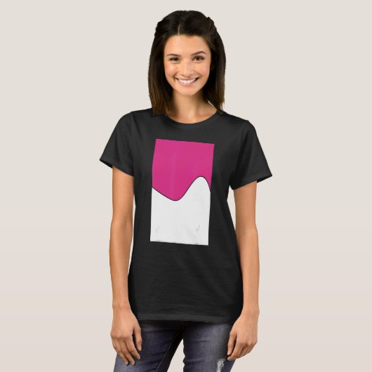 Geometrische Two Tone Wave Pattern Deep Cerise en T-shirt (Voorkant volledig)