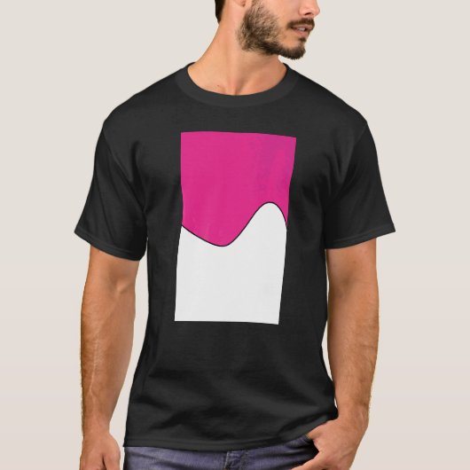 Geometrische Two Tone Wave Pattern Deep Cerise en T-shirt (Voorkant)