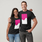 Geometrische Two Tone Wave Pattern Deep Cerise en T-shirt (Unisex)