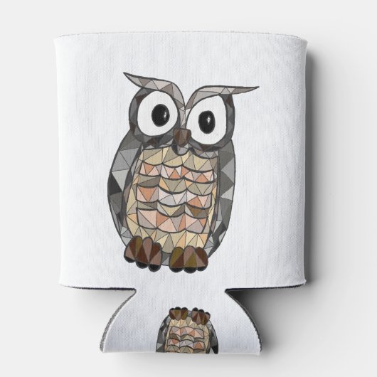 geometrische uil blikjeskoeler (Achterkant)