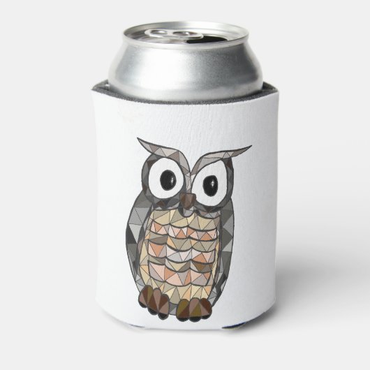geometrische uil blikjeskoeler (Blikje Achterkant)