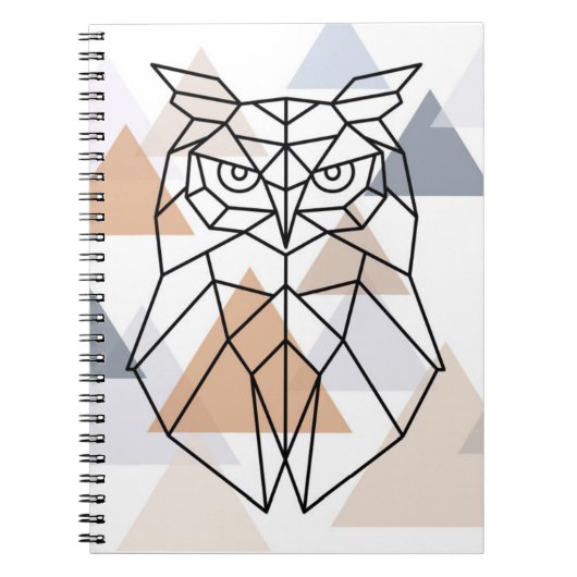 Geometrische Uil Design Notitieboek (Voorkant)