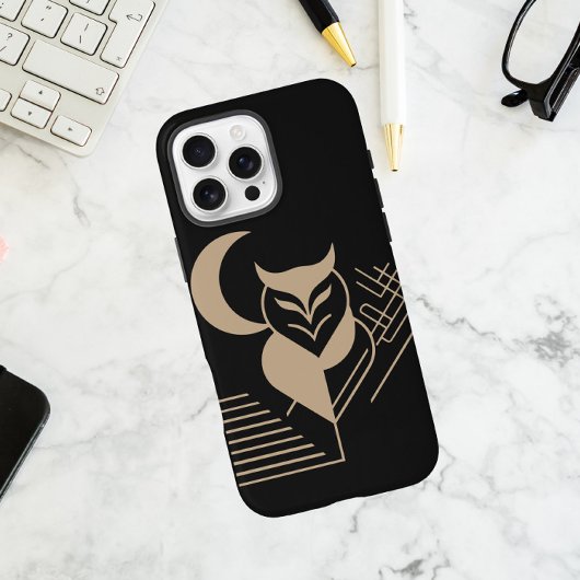Geometrische uil met een maansikkel Case-Mate iPhone case