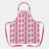 Geometrische uil ontwerp roze Paarse Sinaasappel g Schort (Voorkant)