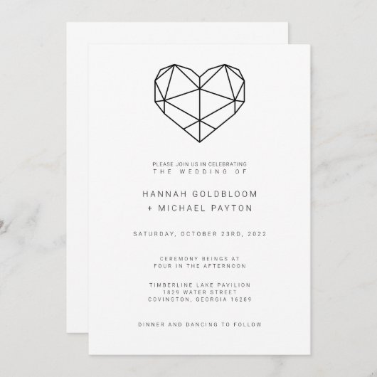 Geometrische uitnodiging tot weduwschap (Voorkant / Achterkant)