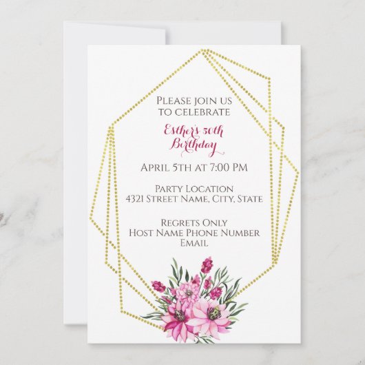 Geometrische uitnodiging voor de geboorte (Voorkant)