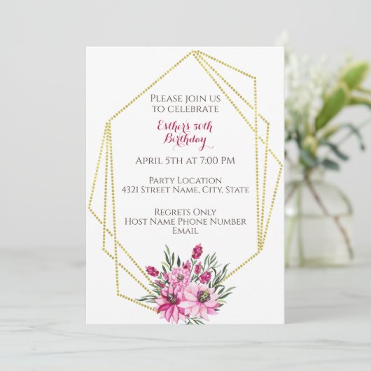 Geometrische uitnodiging voor de geboorte (Staand voorkant)