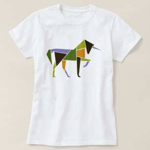 Geometrische Unicorn Modern Abstract elegant Tangr T-shirt