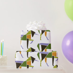 Geometrische Unicorn Modern Abstract Tangram Dier Cadeaupapier