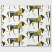 Geometrische Unicorn Modern Abstract Tangram Dier Cadeaupapier (Vlak)
