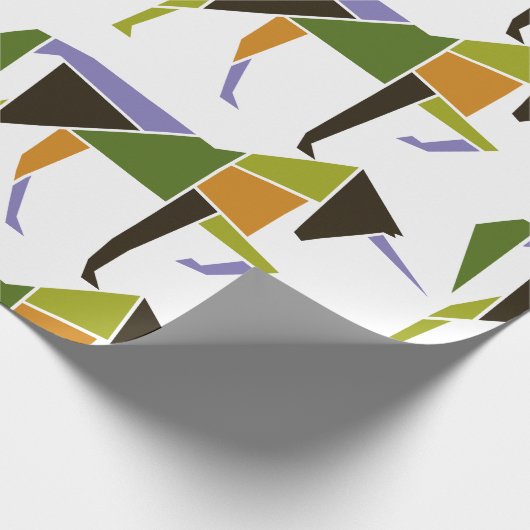 Geometrische Unicorn Modern Abstract Tangram Dier Cadeaupapier (Hoek)