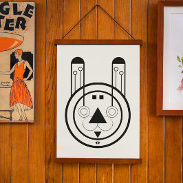 geometrische usagi-konijnendierenriem hangend wandkleed