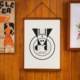 Geometrische Ushi - Ox Zodiac Hangend Wandkleed