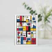 Geometrische vakantie: Neoplasticisme Kerstmis Feestdagenkaart (Staand voorkant)