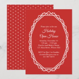 Geometrische vakantie Sparkle Open House Red Kaart