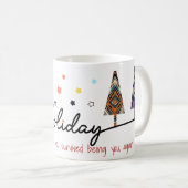 Geometrische vakantiebomen met Witty Subline Koffiemok (Voorkant rechts)