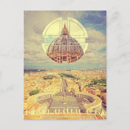 Geometrische Vaticaan St Peter's Square Basilica I Briefkaart (Voorkant)
