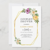 Geometrische veelhoek bloemenbruiloft koppels douc kaart (Voorkant)