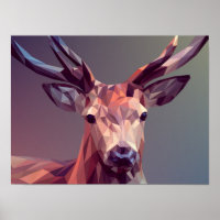 Geometrische veelhoek Deer Low Poly Natuur Art Pri