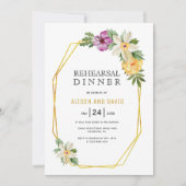 Geometrische veelhoekige bloemige huwelijksrepetit kaart (Voorkant)