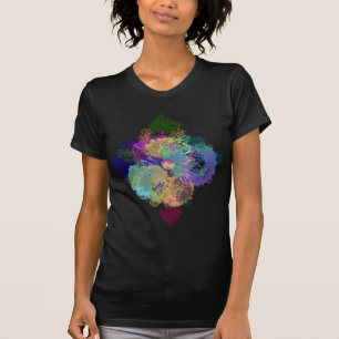 Geometrische veelkleurige schuifregelaars t-shirt