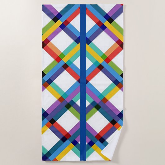 Geometrische veelkleurige strandlaken (Voorkant)