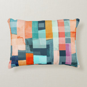 Geometrische veelkleurige strepen, trendy patroon. accent kussen