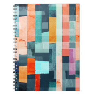 Geometrische veelkleurige strepen, trendy patroon. notitieboek