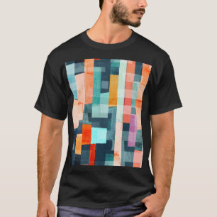 Geometrische veelkleurige strepen, trendy patroon. t-shirt