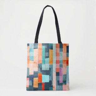 Geometrische veelkleurige strepen, trendy patroon. tote bag