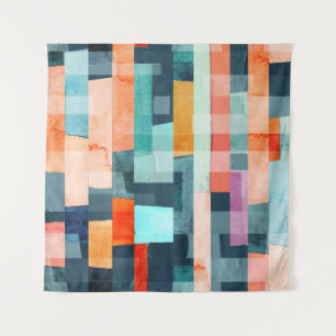 Geometrische veelkleurige strepen, trendy patroon. wandkleed