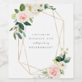 Geometrische veer Romance bruidsmeisje voorstel la Wijn Etiket (Enkel label)