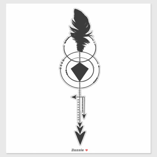 Geometrische Veer Sticker (Vel)