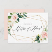 Geometrische veerbloemen zijn mijn matroos van eer uitnodiging briefkaart (Voorkant / Achterkant)