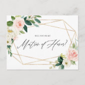 Geometrische veerbloemen zijn mijn matroos van eer uitnodiging briefkaart (Voorkant)