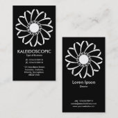 Geometrische ventilator 01 - wit op zwart visitekaartje (Voorkant / Achterkant)