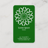 Geometrische ventilator 02 - Wit op Forest Green ( Visitekaartje (Achterkant)
