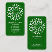 Geometrische ventilator 02 - Wit op Forest Green ( Visitekaartje (Voorkant / Achterkant)