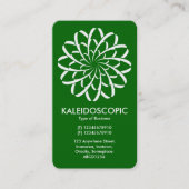 Geometrische ventilator 02 - Wit op Forest Green ( Visitekaartje (Voorkant)