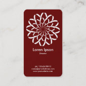 Geometrische ventilator 02 - wit op ruby Red Visitekaartje (Achterkant)