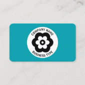 Geometrische ventilator - Blauw #009FAE Visitekaartje (Voorkant)