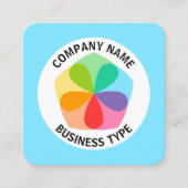 Geometrische ventilator - Bleek blauw #7FE6FF Vierkante Visitekaartje (Voorkant)