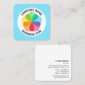 Geometrische ventilator - Bleek blauw #7FE6FF Vierkante Visitekaartje (Voorkant / Achterkant)