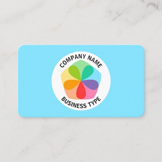 Geometrische ventilator - Bleek blauw #7FE6FF Visitekaartje (Voorkant)