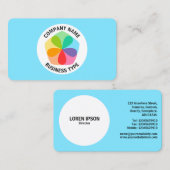 Geometrische ventilator - Bleek blauw #7FE6FF Visitekaartje (Voorkant / Achterkant)